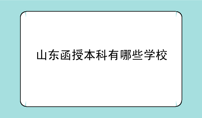 山东函授本科有哪些学校