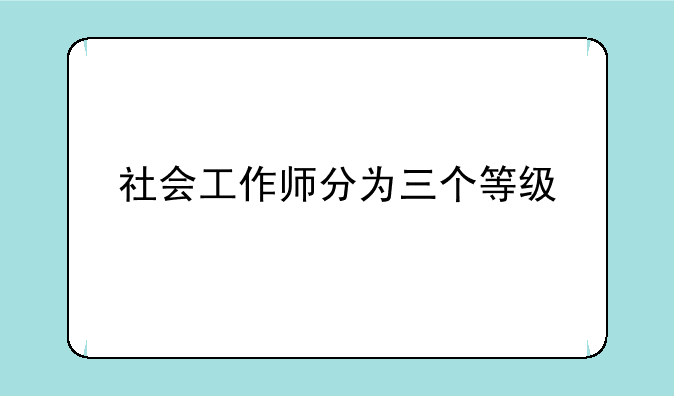 社会工作师分为三个等级