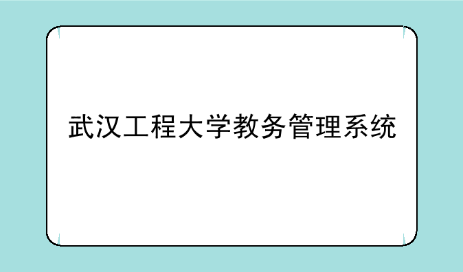 武汉工程大学教务管理系统